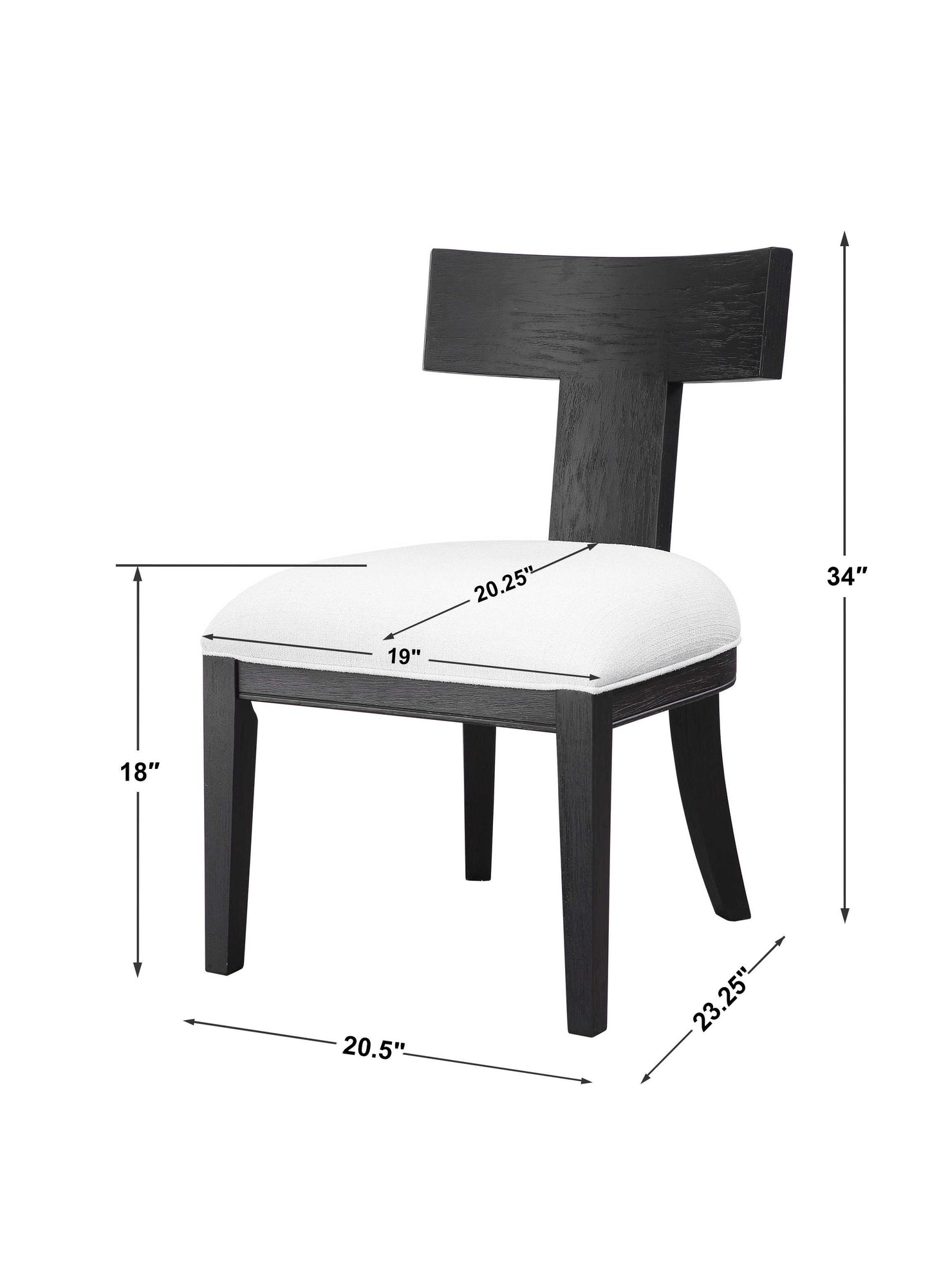 Idris Armless Chair, Charcoal