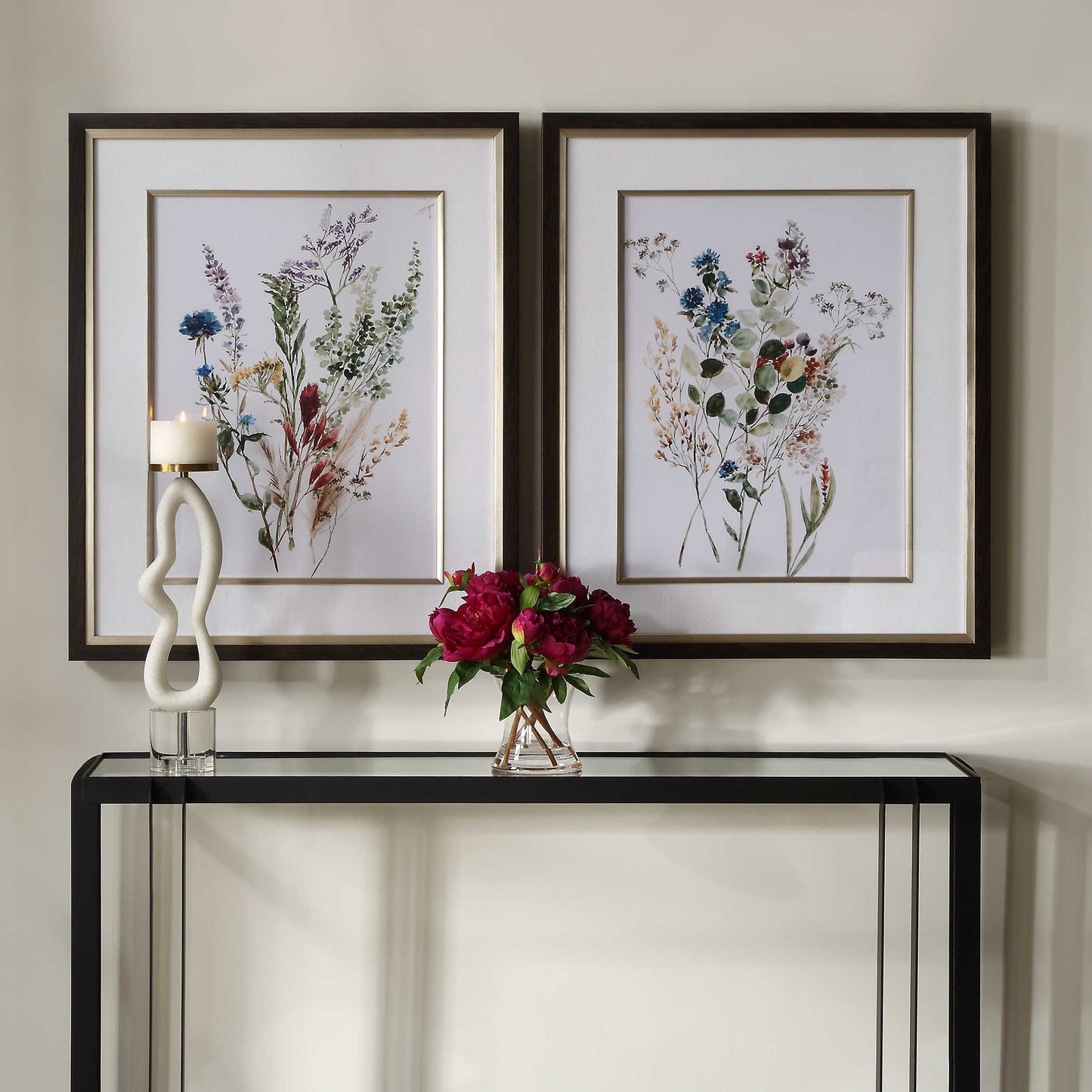 Delicate Flowers Framed Prints, s/2