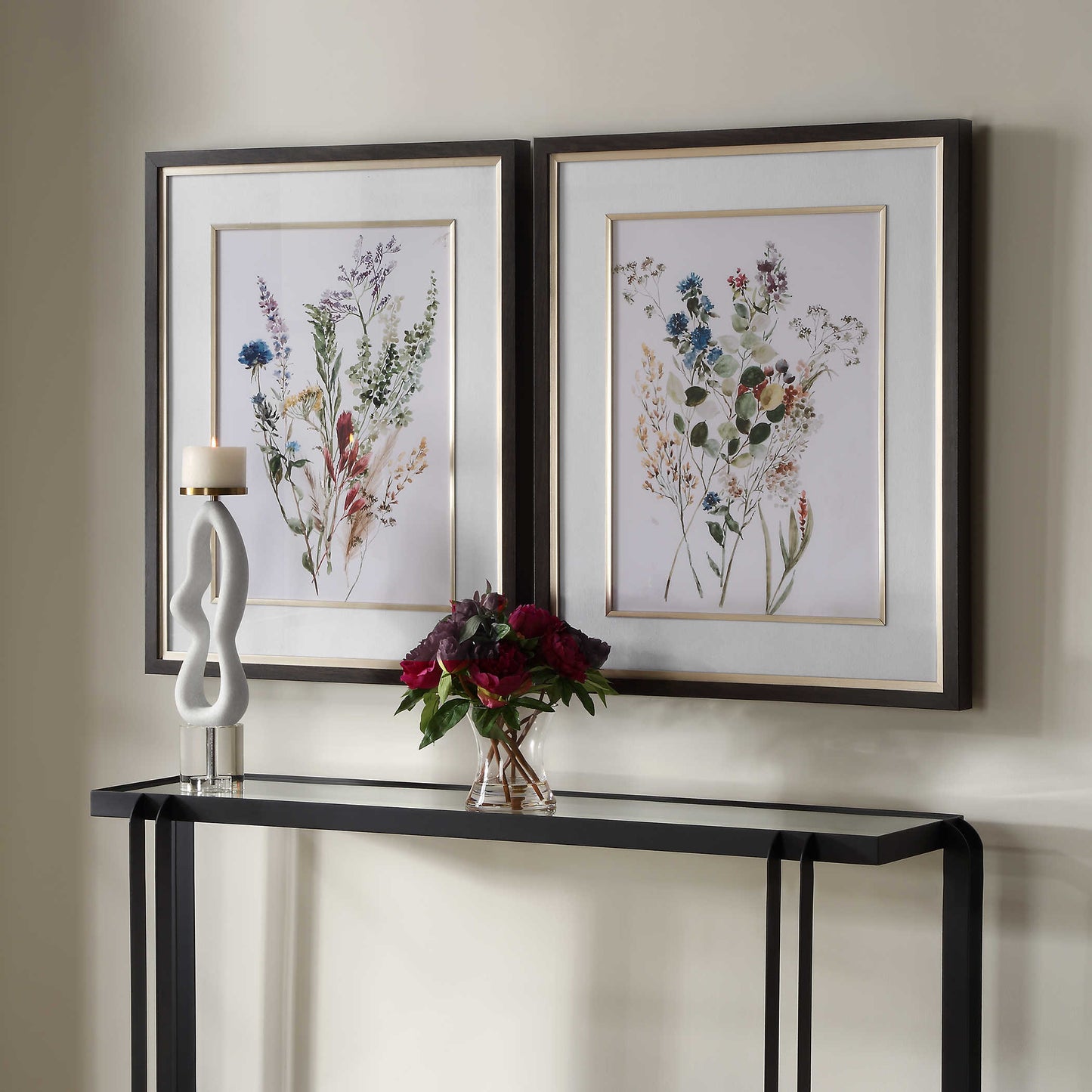 Delicate Flowers Framed Prints, s/2