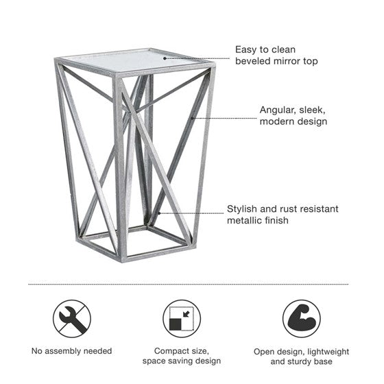 Zee Angular Mirror Accent Table