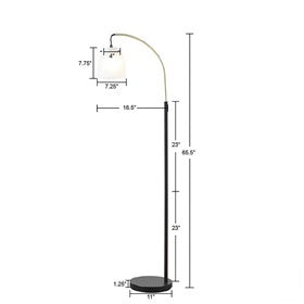 Bristol Arched Metal Floor Lamp with Frosted Glass Shade