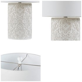 Ashbourne Embossed Floral Resin Table Lamp