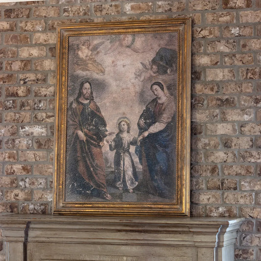 HOLY FAMILY FRAMED AGED PRINT