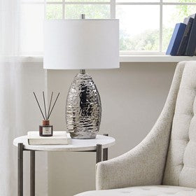 Livy Oval Textured Ceramic Table Lamp