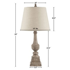 29"H Provencal Resin Table Lamp Set of 2