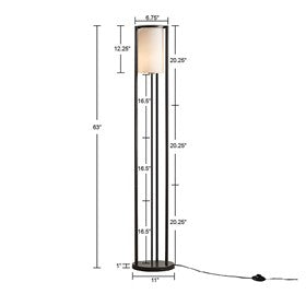 Charlton Metal Floor Lamp with Glass Cylinder Shade